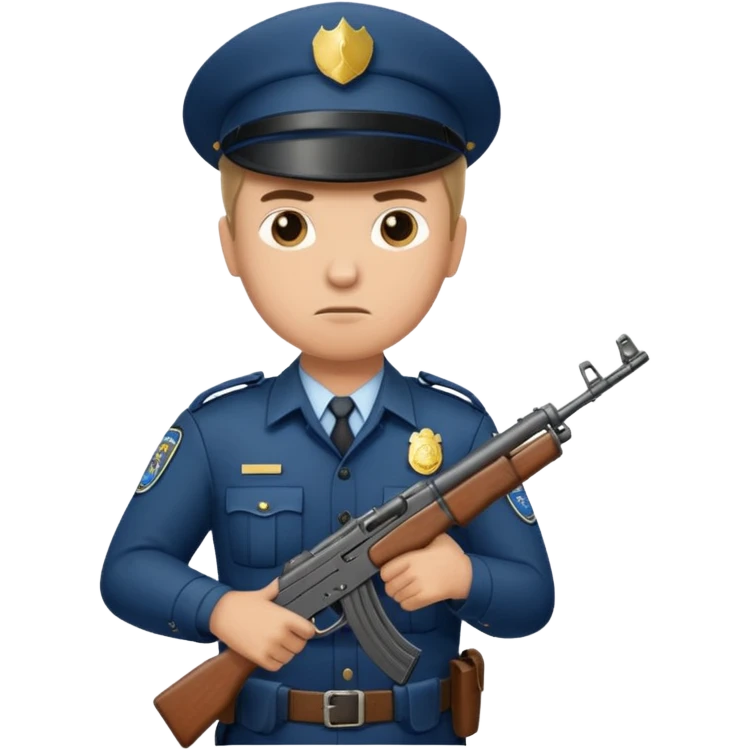 Policeman holding AK-47 gun emoji
