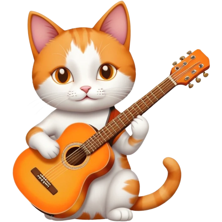 Cat holding guitar emoji