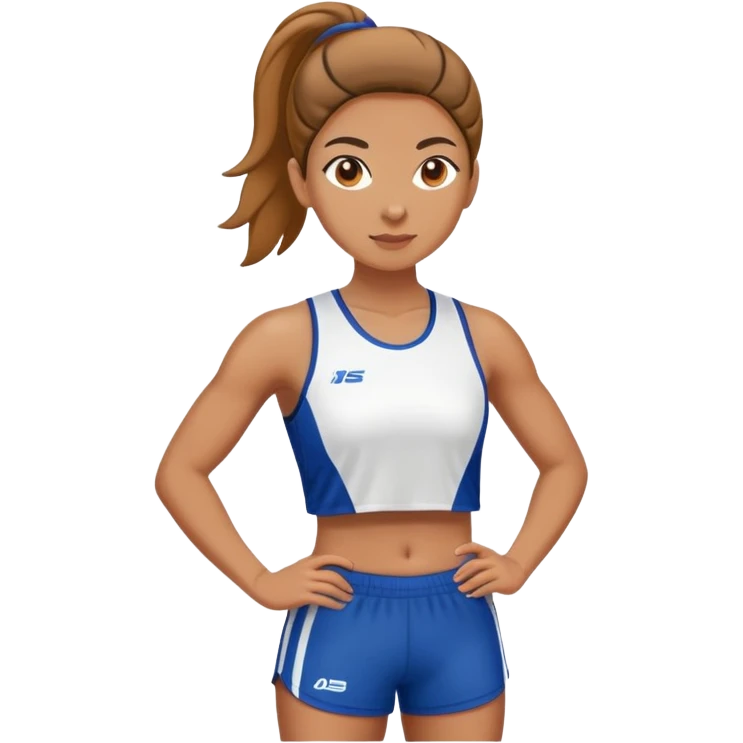 female athlete in sports kit standing emoji