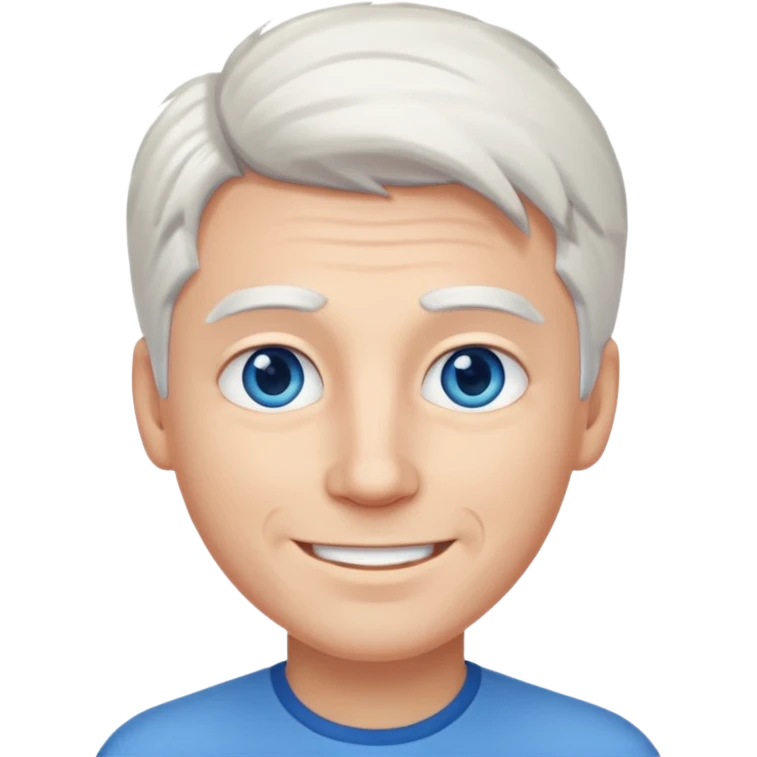 White-haired guy that looks and has beautiful blue eyes  emoji