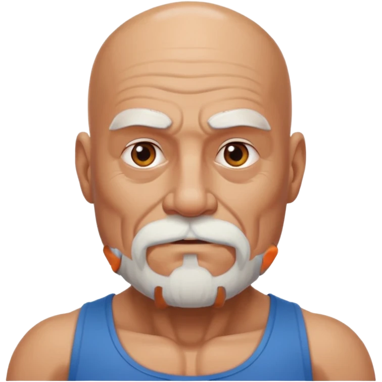 bearded old bald man with body emoji