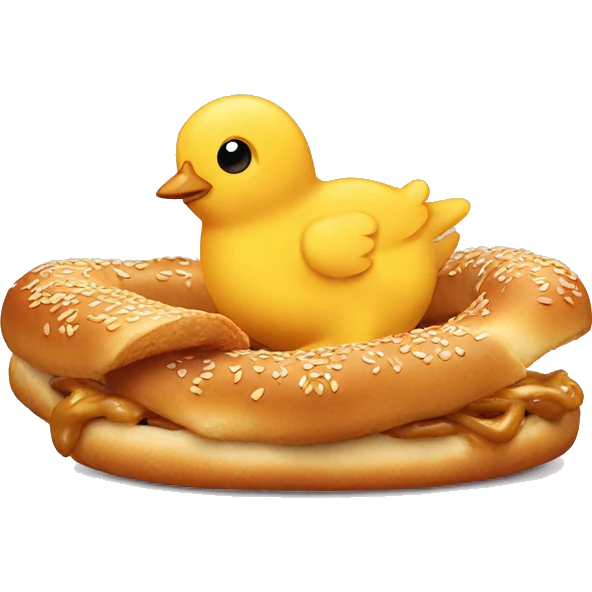 Chick kiss a bretzel emoji