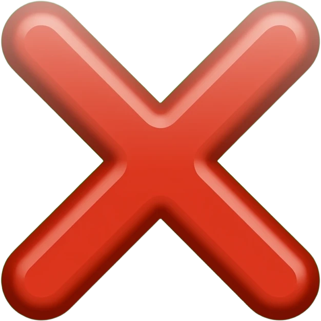 hazme una señal de X roja, con fondo verde emoji