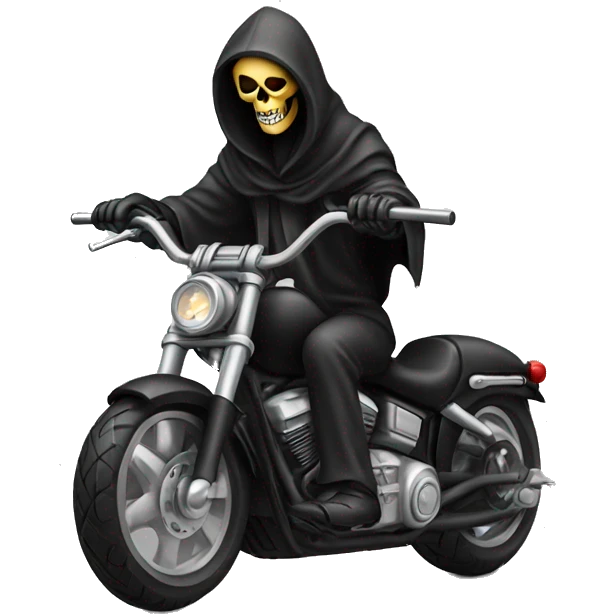 Reaper with cross on motorcycle  emoji