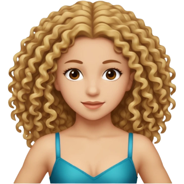 ￼ girl with brownish blondish curly hair and she’s a dancer like Shakira emoji