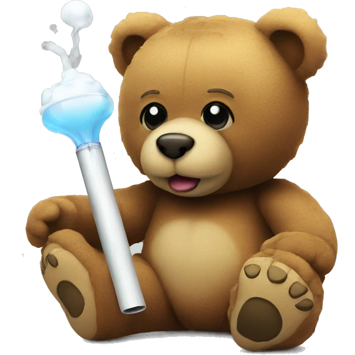 Teddybear whit a bong  emoji