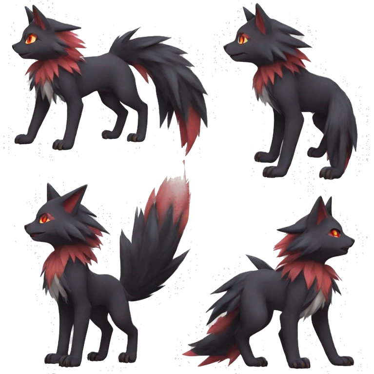 Litten-Zoroark full body emoji