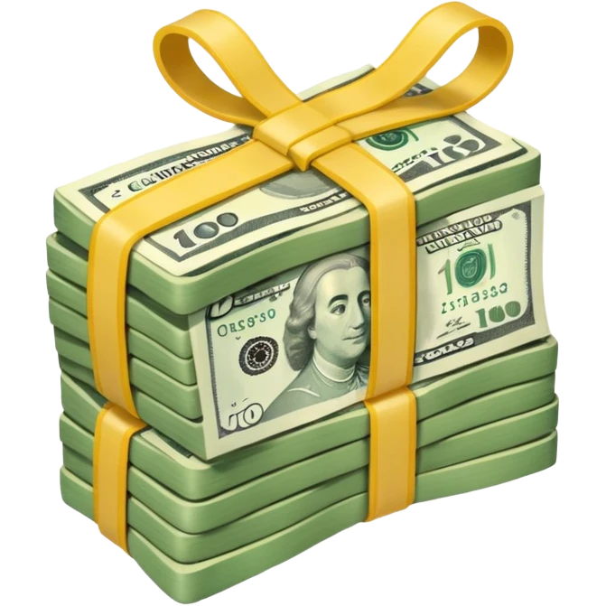 make a stack of candian dollars held togethher one rubber emoji