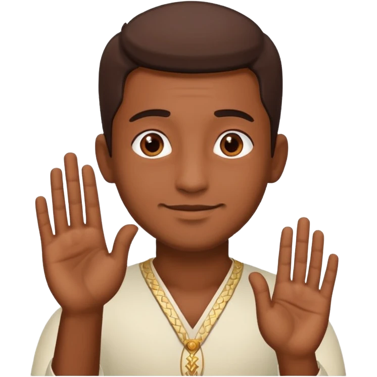 Man greeting namaste emoji