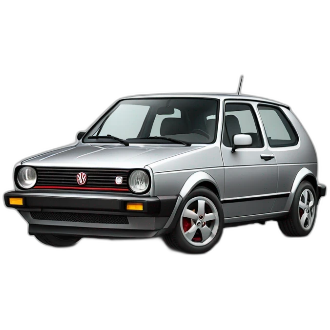 Light silver Volkwagen Golf GTI 5 emoji