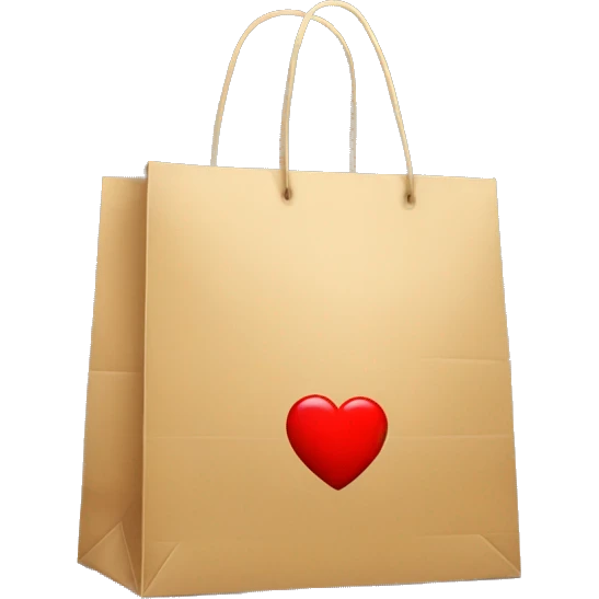 Shopping bag with heart emoji