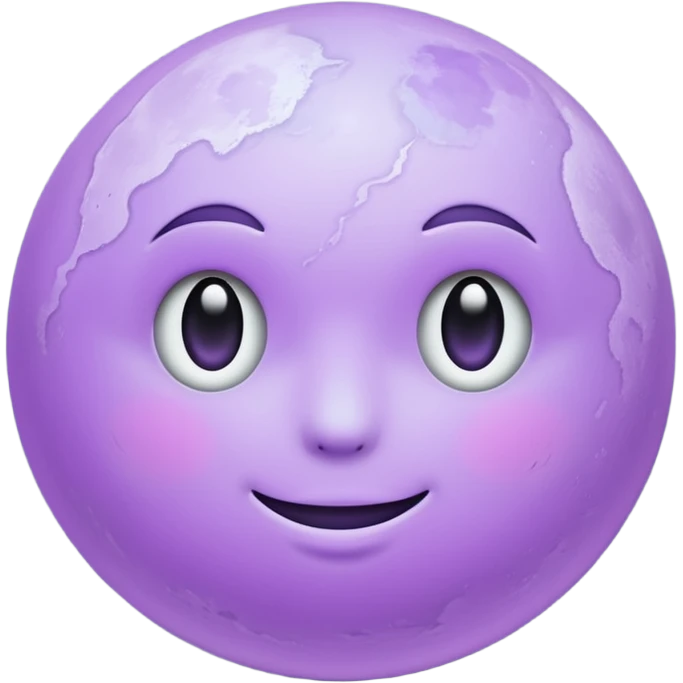 realistic Light purple moon emoji