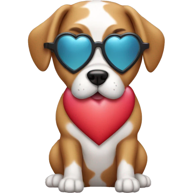 cute dog with heart glasses emoji