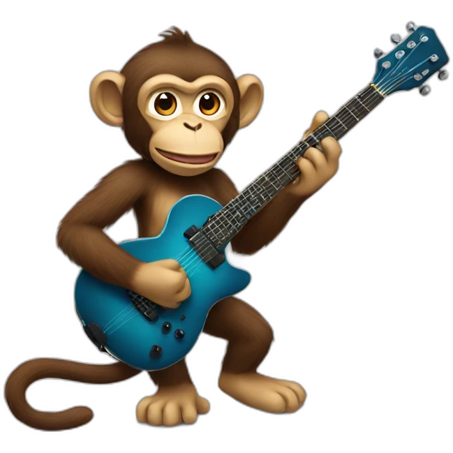 Monkey play guitar  emoji
