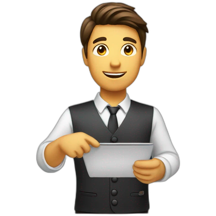 waiter taking order emoji