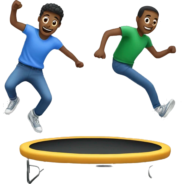 2 guys jumping on a trampoline  emoji