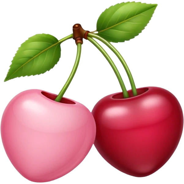 Baby Pink colored cherries emoji
