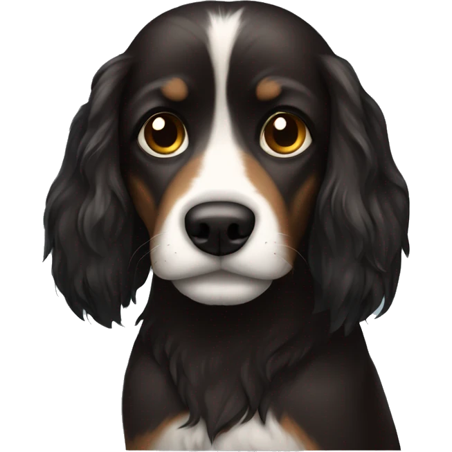 Dark brown and black long hair dog  emoji