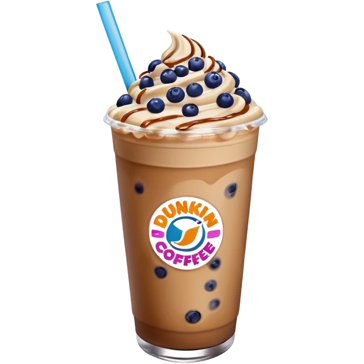 Blueberry butter pecan Dunkin iced coffee  emoji