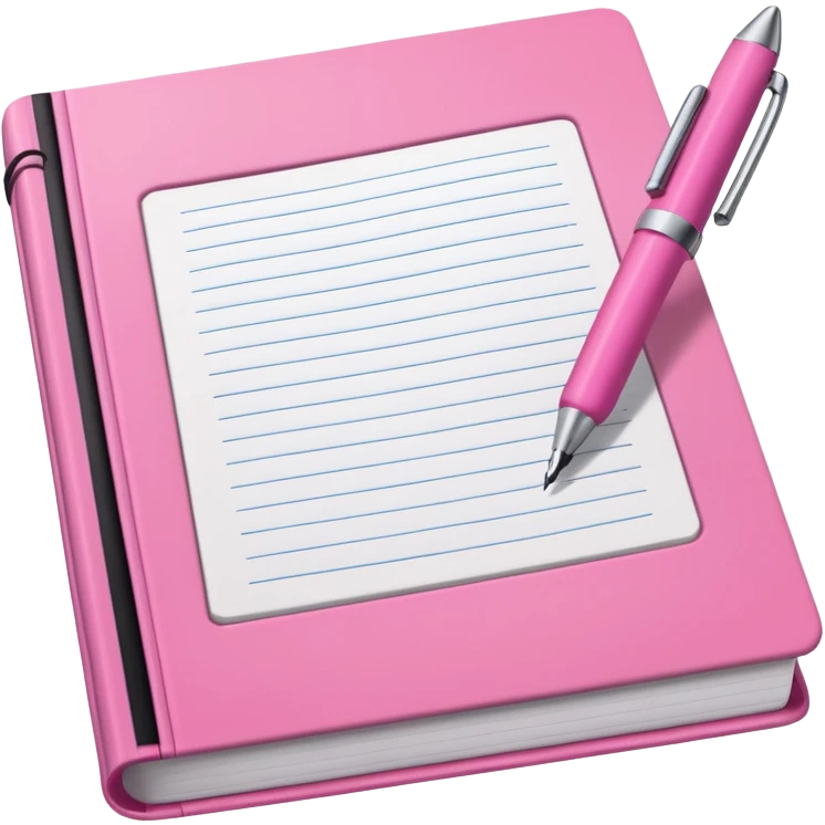 big open pink book and note pen add on it the word BUSY emoji