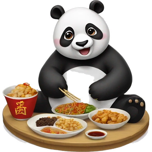Panda eating Chinese food  emoji