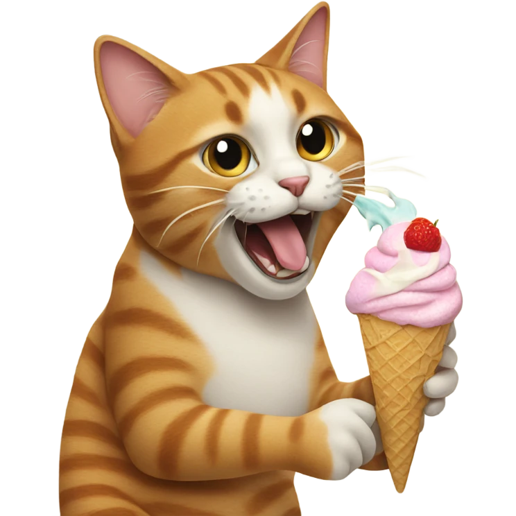 A cat eating ice cream  emoji