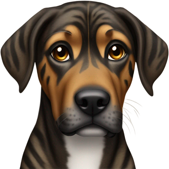 Mountain cur dark brindle tiger stripes emoji
