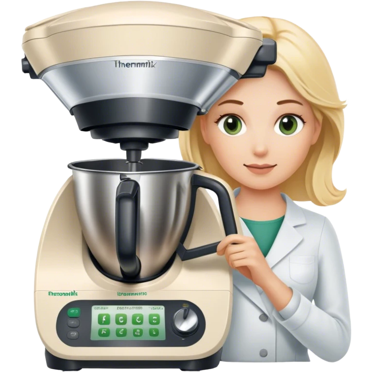 Blond woman with Thermomix  emoji