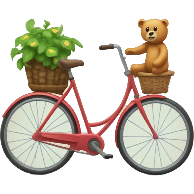 Bicicleta y osito emoji