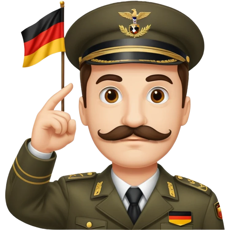 man with mustache saluting the flag of Germany  emoji