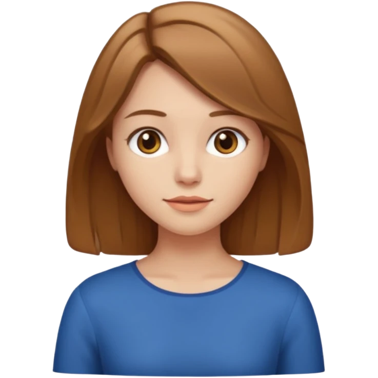 Orta boy saçlı kumral kız emoji
