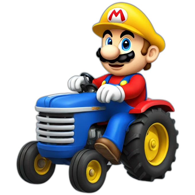 Mario sur un tracteur emoji