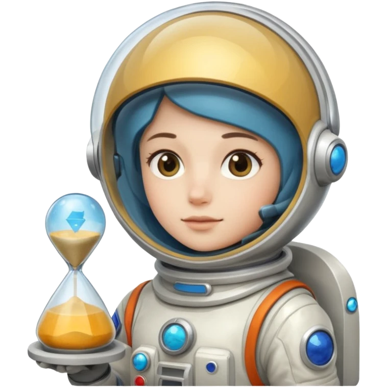 future Explorer with futuristic sandglass emoji