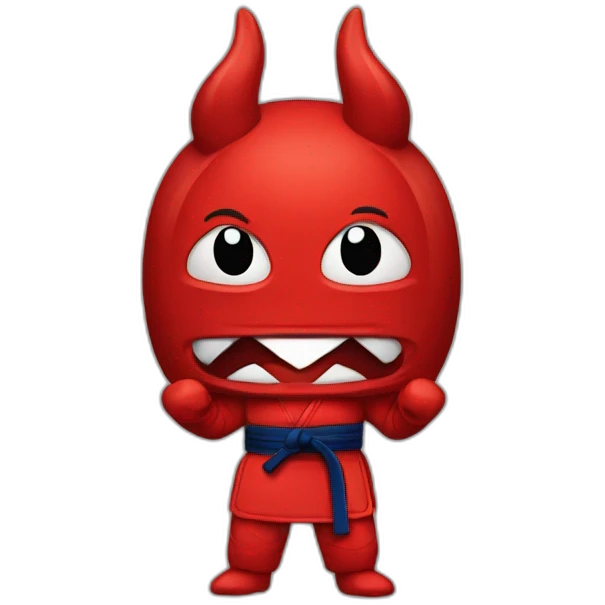 red Devil wearing BJJ gi emoji