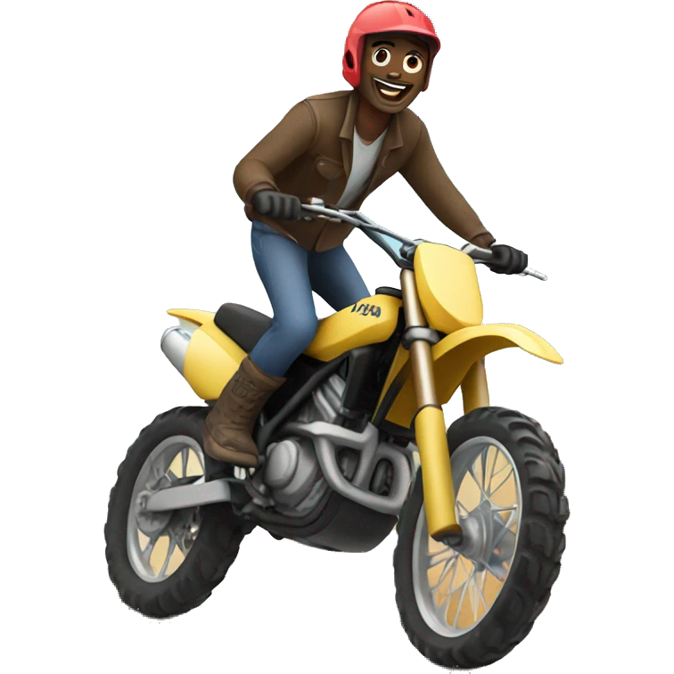 Guy riding a dirtbike emoji