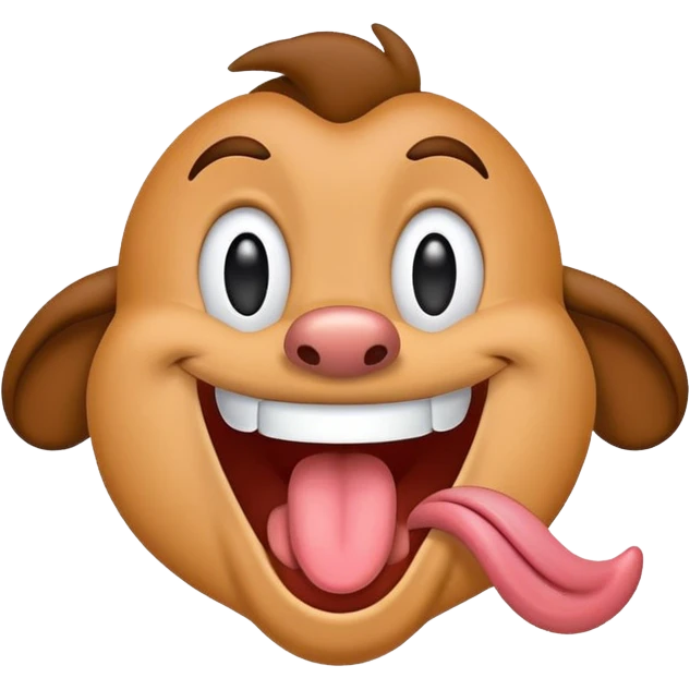 Tribilín (Goofy) smiling with tongue out emoji