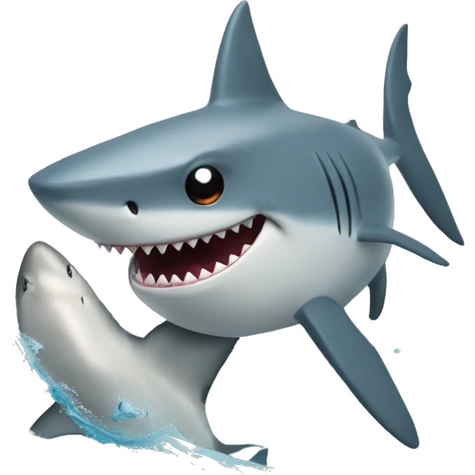 Shark yapping in the ocean emoji