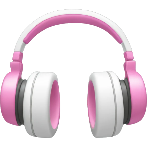 White headphones with pink bow emoji