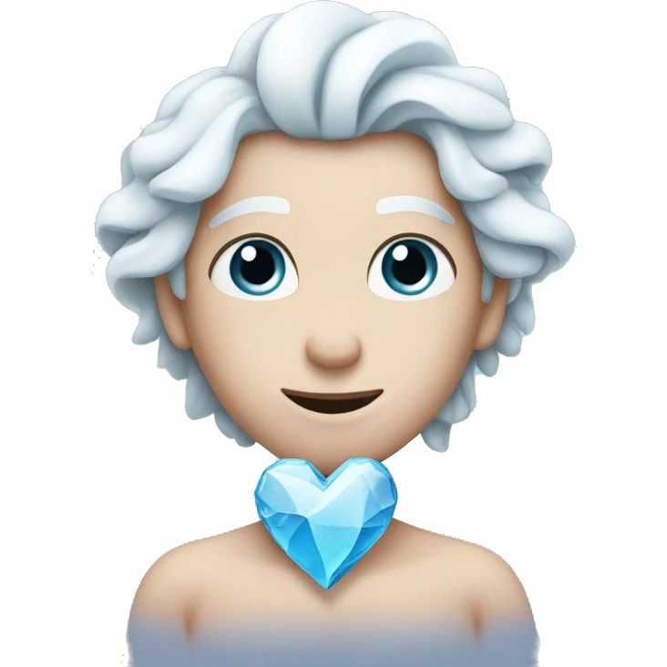 Make a human shaped heart that is frozen  emoji