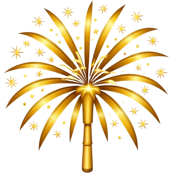 Gold fireworks realistic  emoji