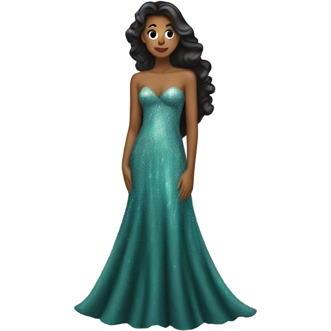 sparkly long gown emoji