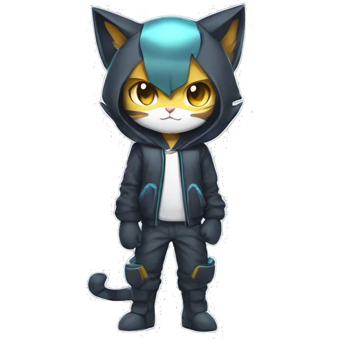 Catboy-Chibi-Sona-Shiny-Fakémon with a mask full body emoji