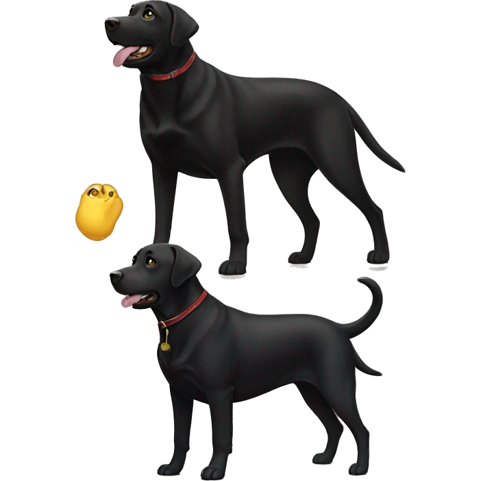 black labrador with golden labrador emoji