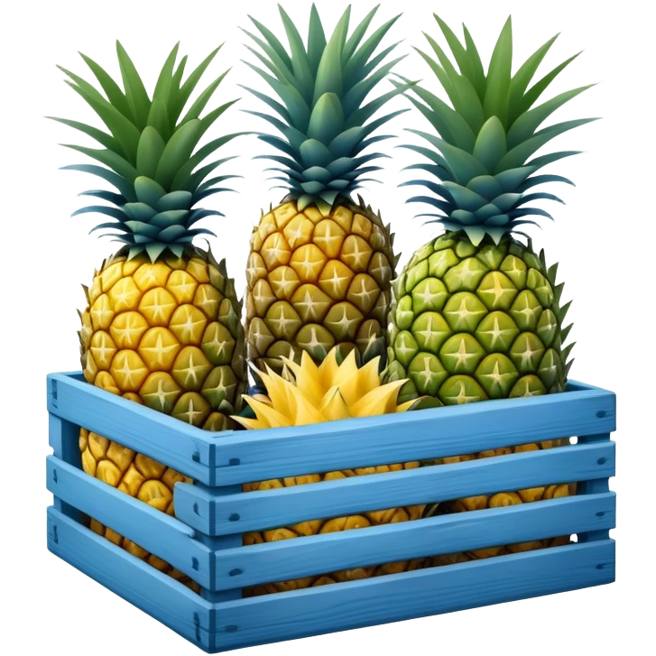 pineapples in a blue crate emoji