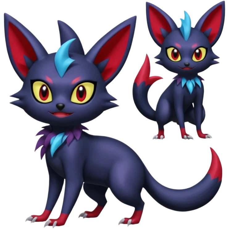 Noibat-Sneasel-Weavile-Zorua-Fakémon-hybrid-creature (full body)  emoji