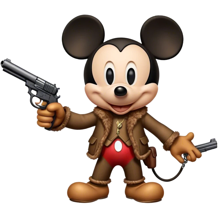 Mickey Mouse with a gun emoji