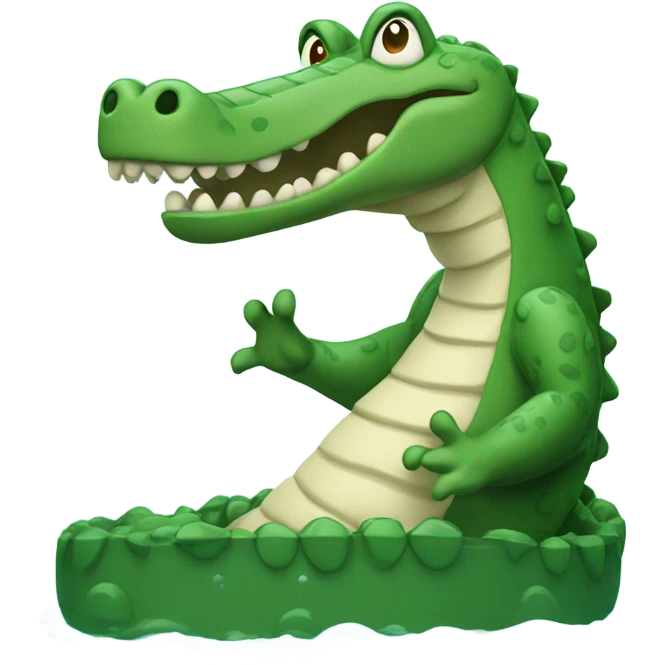 Waving crocodile in the water  emoji