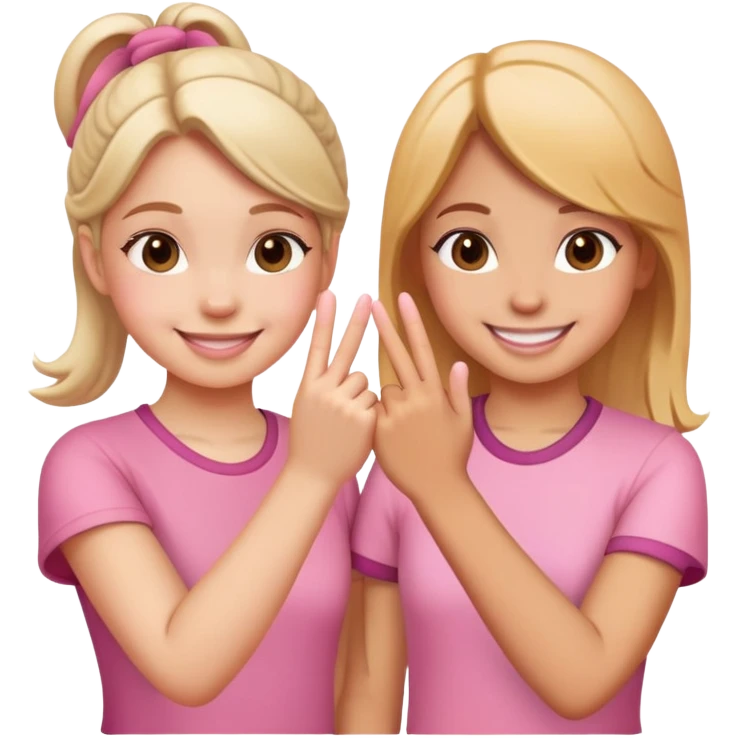 Two girls making a pinky promise  emoji