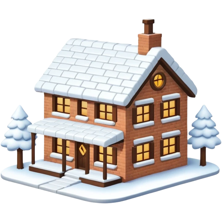 house with snow emoji