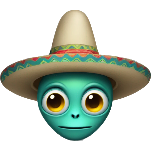 Simple looking alien wearing sombrero emoji